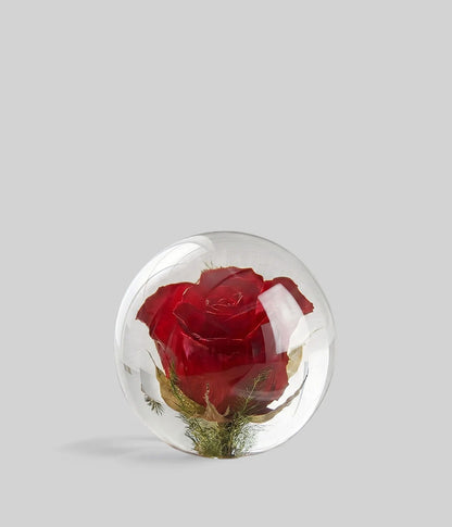 Rose Botanical Resin Paperweight